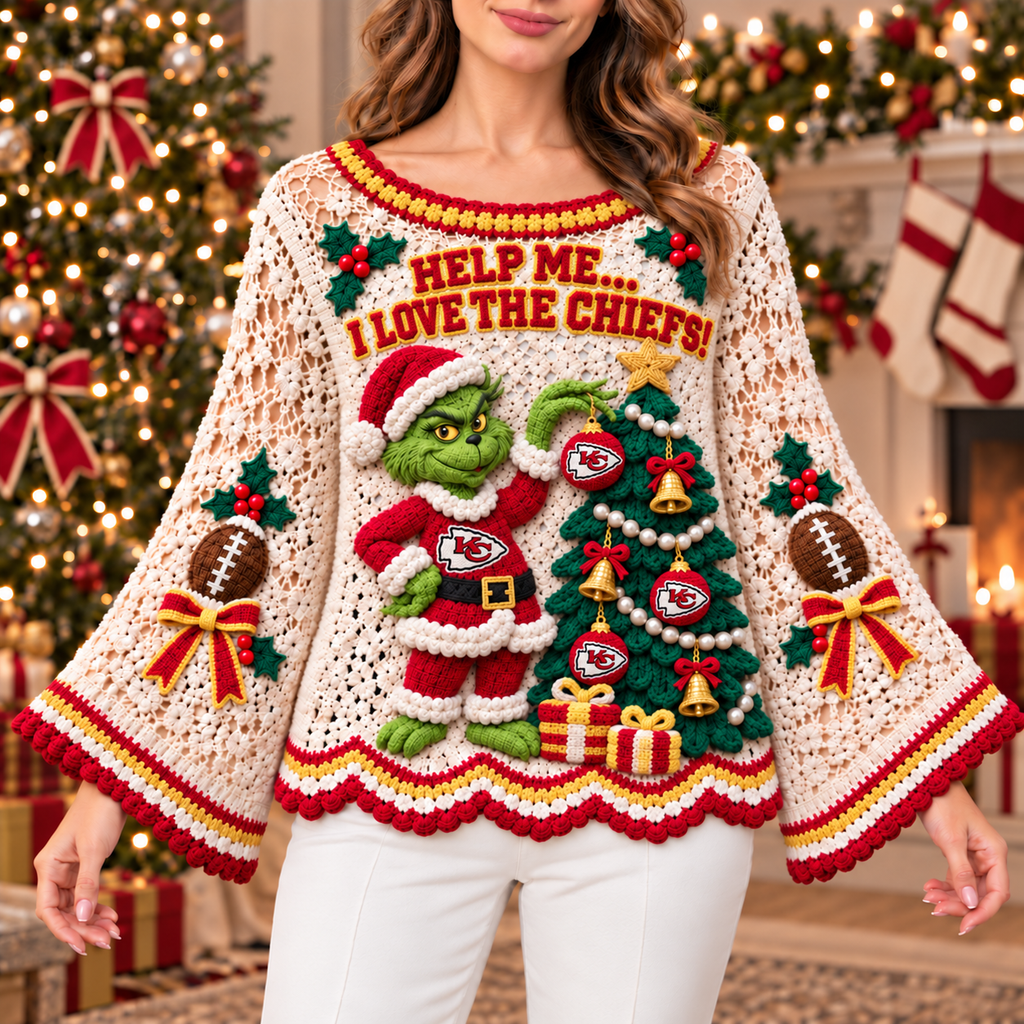 KCC Women’s Premium Christmas Bell-Sleeve Sweater TMH