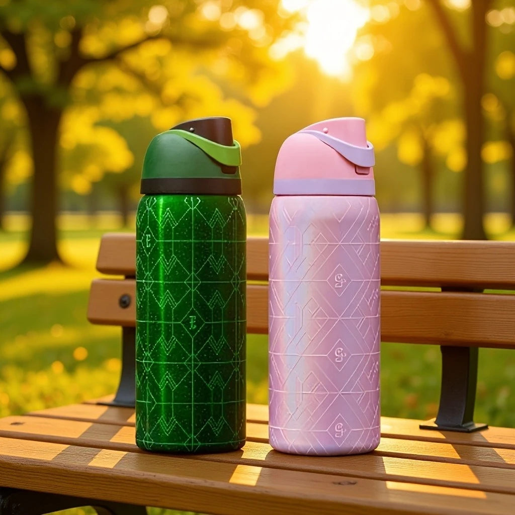 24oz /32oz Cup Stainless Steel Insulated Water Bottle With Straw, Portable Coffee Mug Suitable for Hot & Cold Drinks, Fitness