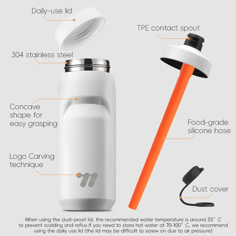 WEST BIKING Stainless Steel Sport Water Bottle 550ml 24H Cold/Hot Keeping Multi Layer Wall Vacuum Insulated Tumbler Thermos Bott