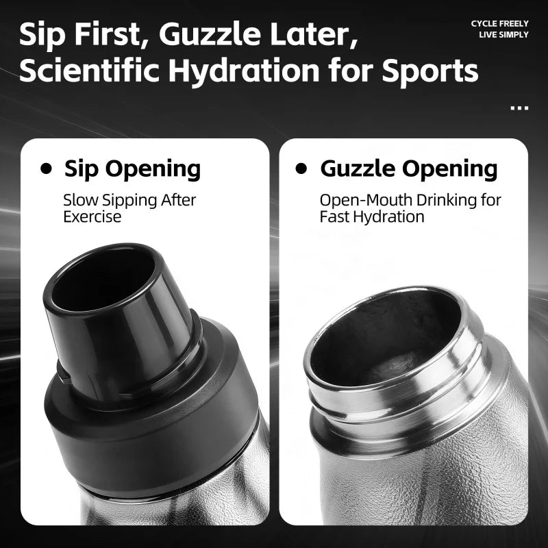 WEST BIKING Titanium Alloy Insulated Water Bottle 6-7H Heat Retention Cycling Flask Lightweight Rustproof Sports Bottle