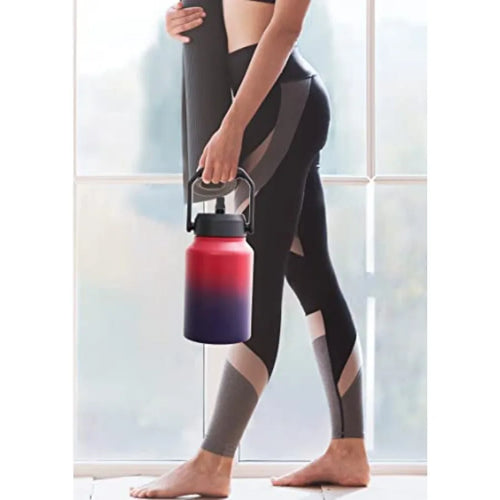 Gallon Insulated Water Bottle Jug with Straw Large Stainless Steel Sports Metal Water Canteen With Handle Thermal Water Cup Mug