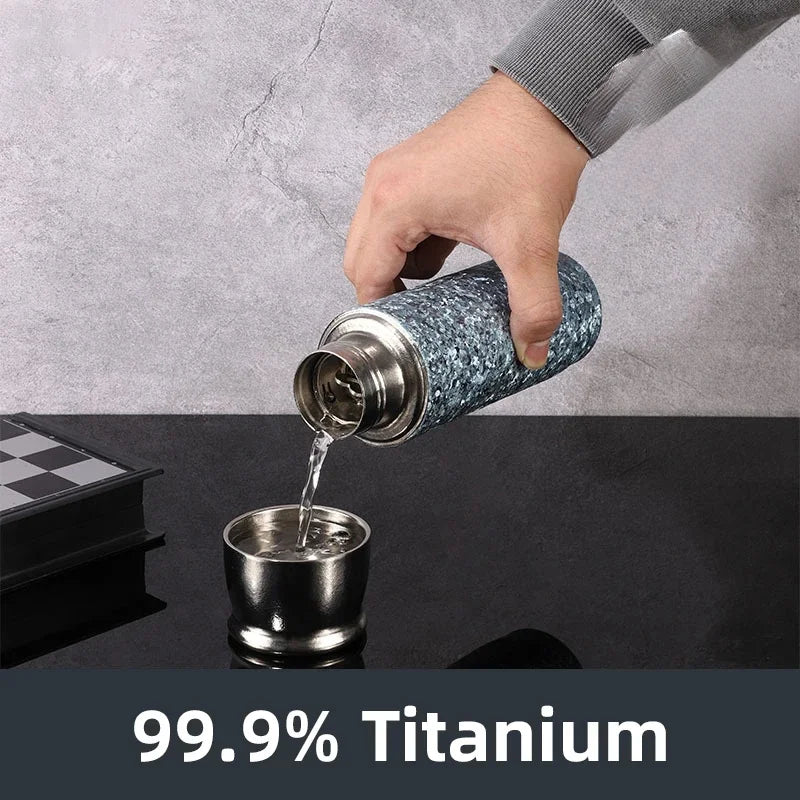 Titanium Thermos 420ML 14OZ Tea Infuser Insulated Mug Tumbler Thermal Cup Water Bottle for Vacuum Flasks termo titanio titane